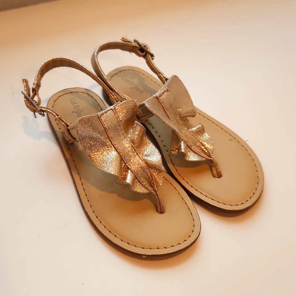 Cat & Jack Target Gold sandals 10 girls